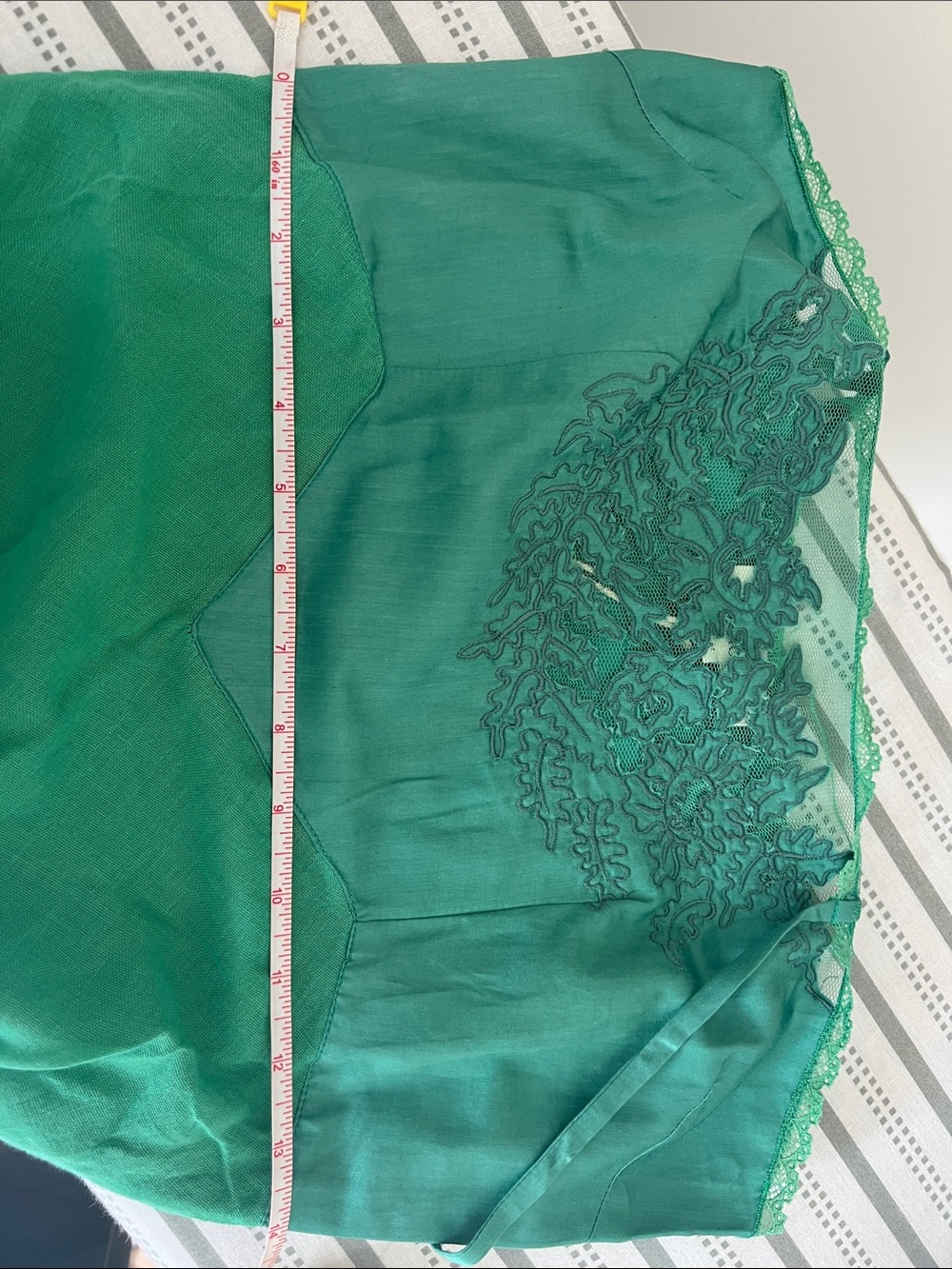 Chasing Unicorns Emerald Green Slip Dress with Lace Embroidery - Picture 4 of 4